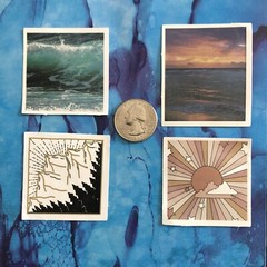 Scrapbook Stickers / Water Bottle Lot of 4 Travel / Adventure Stickers.