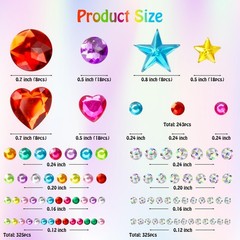 Gem Stickers Rhinestones for Crafts Scrapbook Small to Medium, colorful