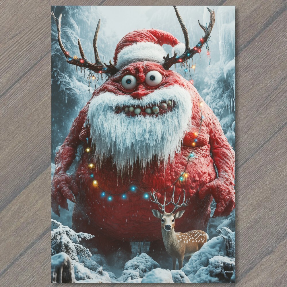 STICKER Scary Santa Claus Evil Grin Red Eyes Christmas Horror Holiday Crazy