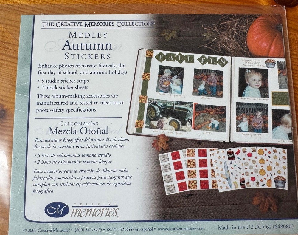 Creative Memories MEDLEY AUTUMN STICKERS -FUN-w/2 block & 5 studio strips