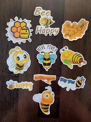 STICKERS x 10 Honey Bee Positive Apiculture Beehive Cartoon Sticker BEH4