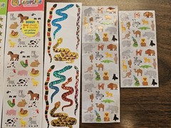 VTG Sandylion & Hambly Prismatic & Kromekote Stickers Barnyard Zoo Animals Stars