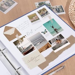1DOT2 12×12 Large 3-Ring Scrapbook Photo Album, 80 Pages, Linen Cover, Blue