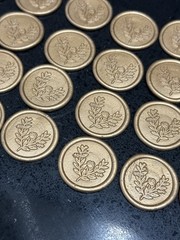 39 Gold Wax Seal Stickers Eucalyptus Theme