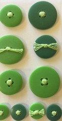 GREEN BUTTON UPS Sticker Buttons (15pc)Sticko•Christmas•Babies •Thread•Sewing•••