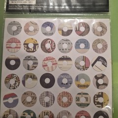 Retro Vintage Washer Circle Circular Stickers Junk Journal Scrapbook Planner