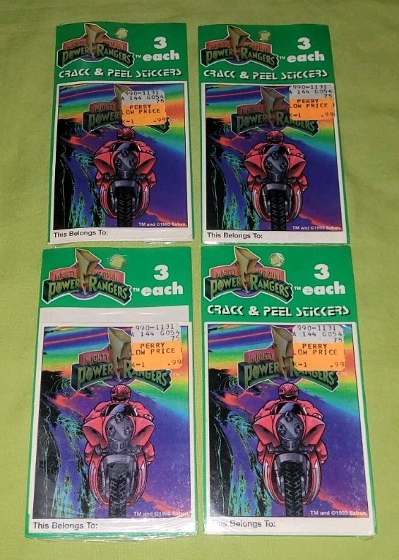 Vintage Power Rangers Crack And Peel Sticker Pack Lot of 4 Saban 1993