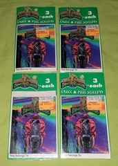 Vintage Power Rangers Crack And Peel Sticker Pack Lot of 4 Saban 1993
