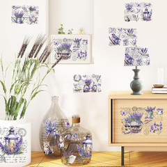 Rub on Transfers for Crafts, 6 Pcs UV Lavender Purple Floral Transfer Stickers,