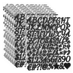 768Pcs 1″ Glitter Letter Stickers, 8Sheets Number Stickers, Black