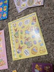 Vintage Forget Me Not Carlton Easter Stickers Sheets Bunny Rabbit Chicks Lot