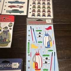 Stickopotamus Glitter Sticker Lot Binder Stickers Spring Cars Dogs Golf Cowboy