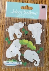 RARE Jolees Elephant Mom, Dad & Baby Zoo Safari Jungle Animal Scrapbook Stickers