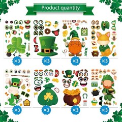 24 Sheets St. Patrick’s Day Stickers, Make a Face Sticker for Kids Make Your …