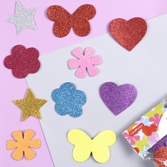 Incraftables Glitter Foam Stickers 100pc, Self Adhesive Kids Craft Shapes