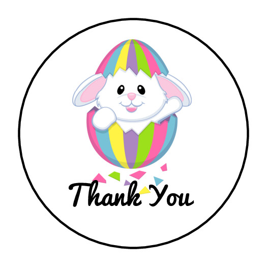 Easter Thank You Stickers, labels, tags, Easter bunny, egg