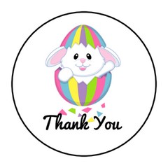 Easter Thank You Stickers, labels, tags, Easter bunny, egg