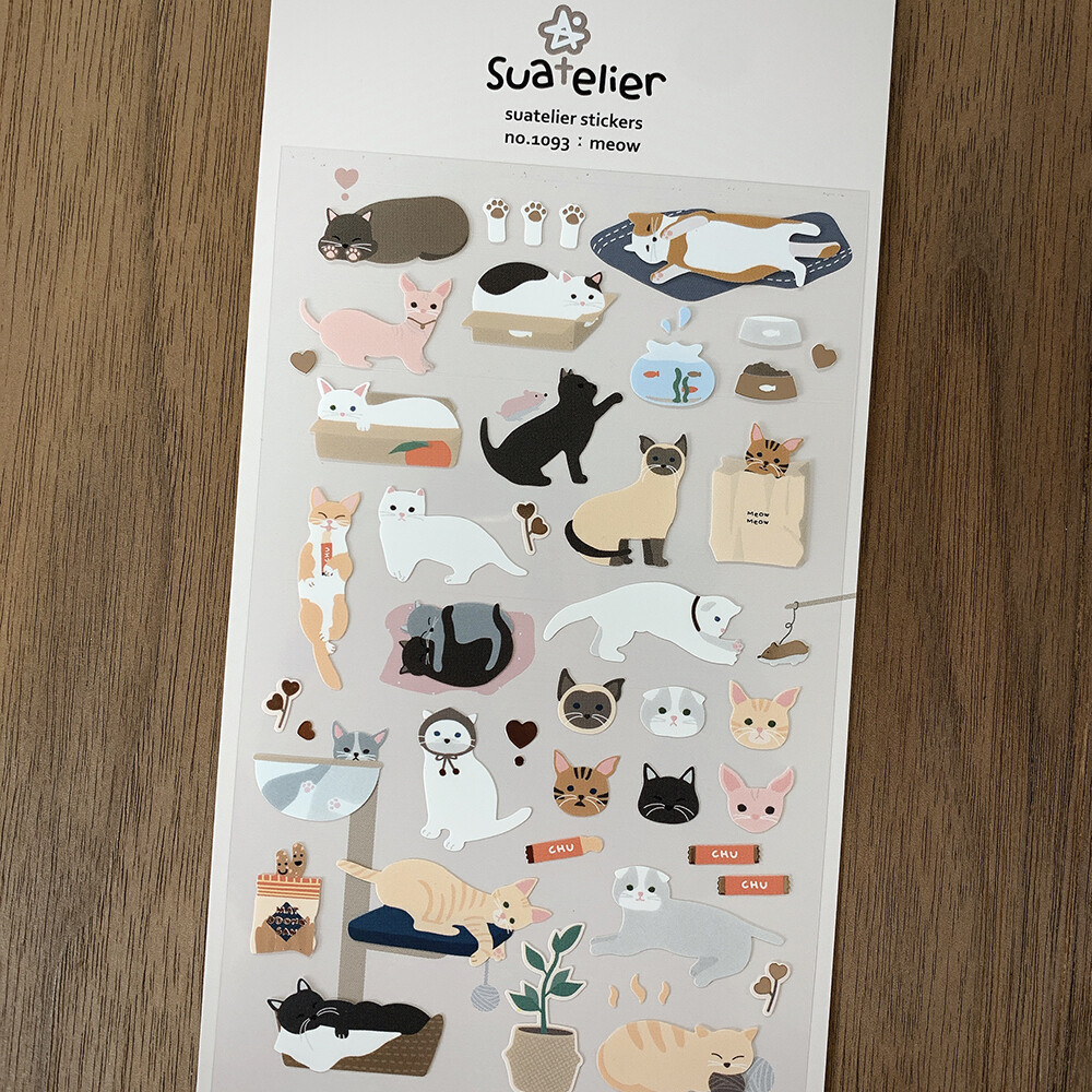 MEOW – Adorable scrapbooking sticker ( Cats )
