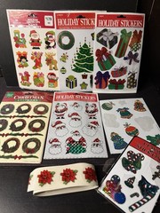 Vintage Christmas Stickers Gibson 1990s Paper Magic Retro Holiday Nostalgia