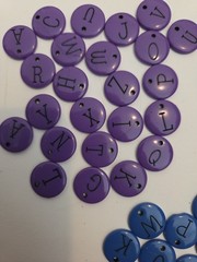 Vintage Making Memories Metal Alphabet Charms Tags Lot Red Blue Purple 94 Pc