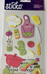 Sticko Cooking Cuisine Stickers EK Success 15ct 2011 Kitchen Planner Scrapbook