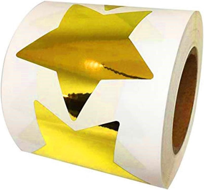 Foil Gold Star Stickers, 2 Inch Glitter Metallic Stars Self Adhesive Labels – Sh