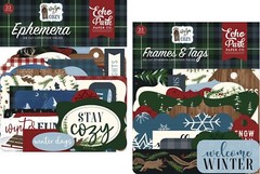 Echo Park WARM & COZY *2 Packs* Ephemera Die Cuts + Frames & Tags 66pcs Winter