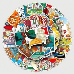 50 PCS Itanly Travel World Stickers Italian City Landmark Vacation Waterproof