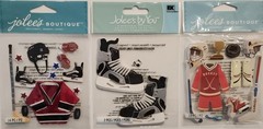 Lot Of 5 JOLEE’S BOUTIQUE Dimensional Scrapbooking Stickers CANADIAN ICE HOCKEY