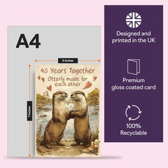 45th Anniversary Card for Women Men – Rustic Style Cute Otters – Happy 45 Yea…