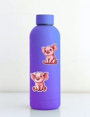 Happy Cartoon Pig Die Cut Vinyl Stickers Set Scrapbooking Laptop Waterbottle