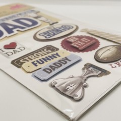 Crafters Square DAD Pop Up 3D Stickers, Fathers Day DIY Crafts Glitter