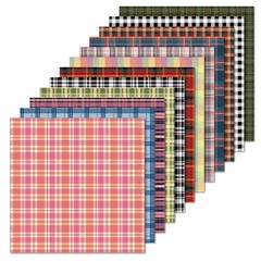 Plaid Tartan Flannel 12×12 Scrapbook Paper Pad 36 Sheets Double Sided Cardstock