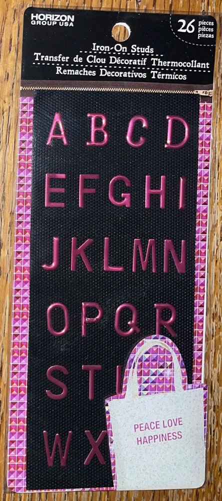 Horizon Group USA Pink Alphabet, Studs Letters Alpha Iron On Transfers Scrapbook