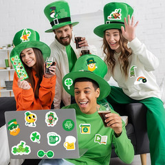 100 Sheets Shamrock Stickers, 1140Pcs St Patricks Day Decorations & Accessories
