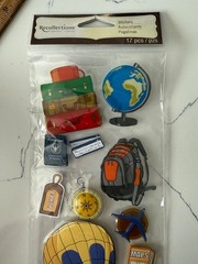 Recollections Signature Various Stickers Luggage Passport Camera Boat Train Maps