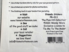 Tie Me To The Moon Girlfriends Clear Stickers 2001 Plum Hill Vintage Retro NOS