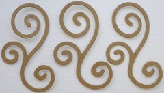 Create ~ 3 HEART FLOURiSH SWiRL ~ Designs Bare Chipboard Die Cuts
