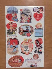 Gifted Line Adorable Vintage Style Valentine Stickers 3 Sheets New