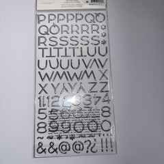 American Craft Thickers Sticko Alphabet Stickers Silver, Gold, Black Lot of 12