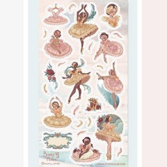 STICKII Ballet Beauty Sticker Sheet – Gold Foil Ballerina Planner Stickers
