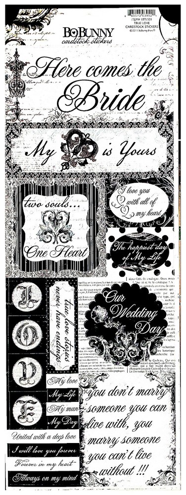 BoBunny, Enchanted, Cardstock Stickers, True Love, Wedding Stickers, Romance
