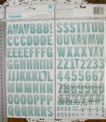 MAGGIE – SUN Vargtd MINT Chipboard 138 Alphabet & Numbers 30mmHigh&6-24mmWide L7