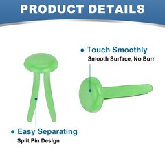 1000 PCS Paper Brass Fasteners Split Pins, Green, 4.5 x 8 mm