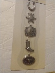 Karen Foster Design Cowboy Mini Charms Set of 5 Western Scrapbook Embellishments