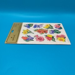 Vtg Hallmark Stickers Colorful Flowers Floral 4 Sheets New In Package 1979