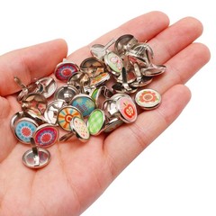 120 PCS 12x12mm Multicolor Cute Round Mini Brads Paper Fasteners for Crafts