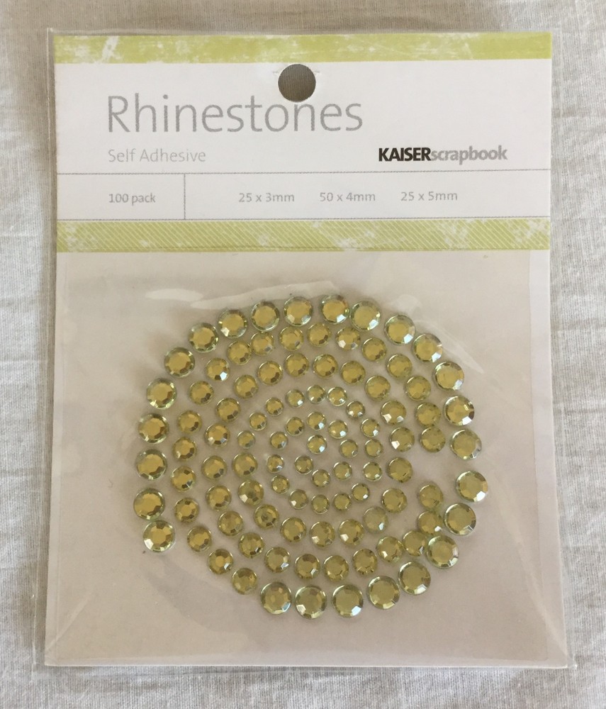 NEW Kaiser Scrapbook Rhinestones Stickers – 100 Pieces – Olive Garden Green
