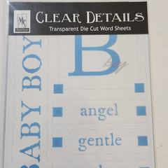 NEW Lot 2 Magic Scraps Clear Details BABY BOY GIRL Transparent Die Word Sheets-G
