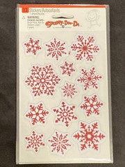 American Greetings Foam Red Glitter Snowflake Stickers Stickety-Doo-Da 4 Packs